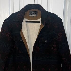 JACHS Men's Black and Red Shirt Jacket